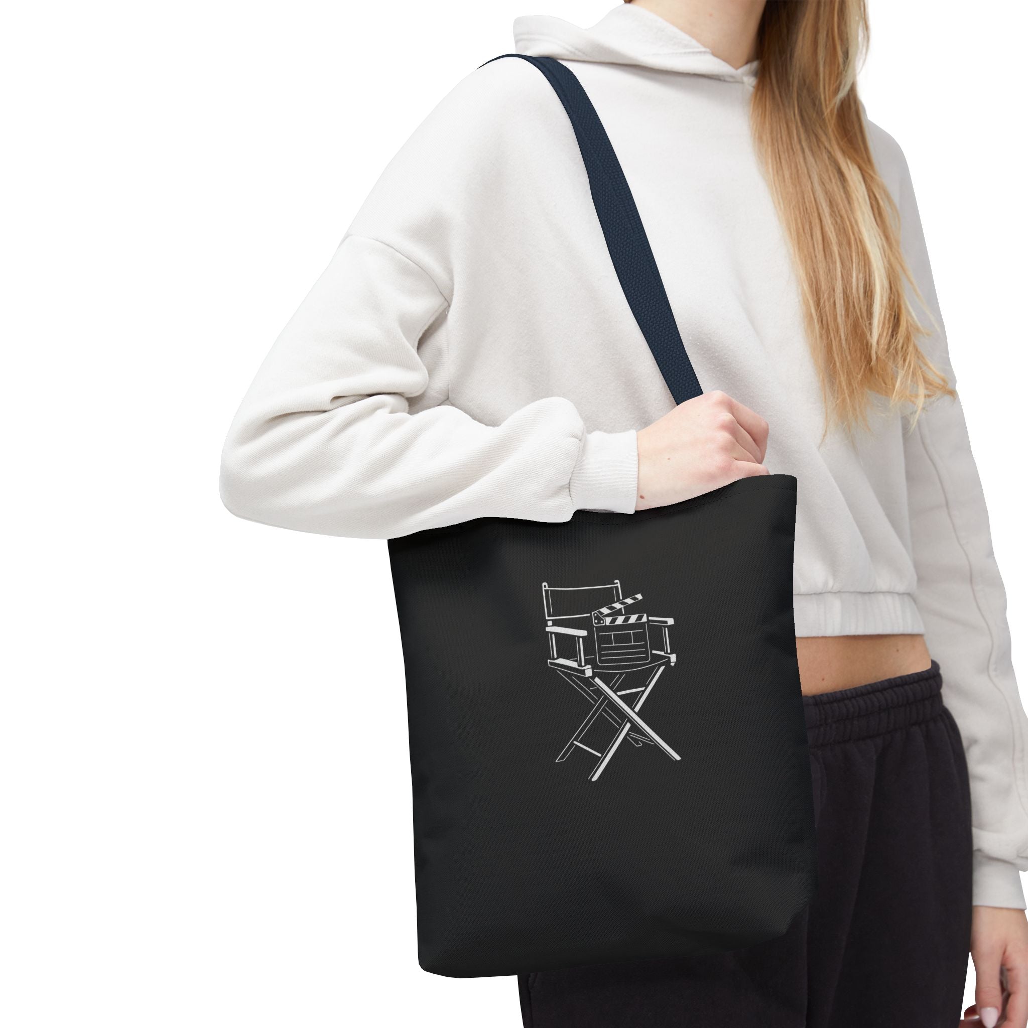 Stylish Tote Bag for Creative Souls, Perfect for Designers, Eco-Friendly Shopping, Black Tote, Gift for Artists, Film Lovers
