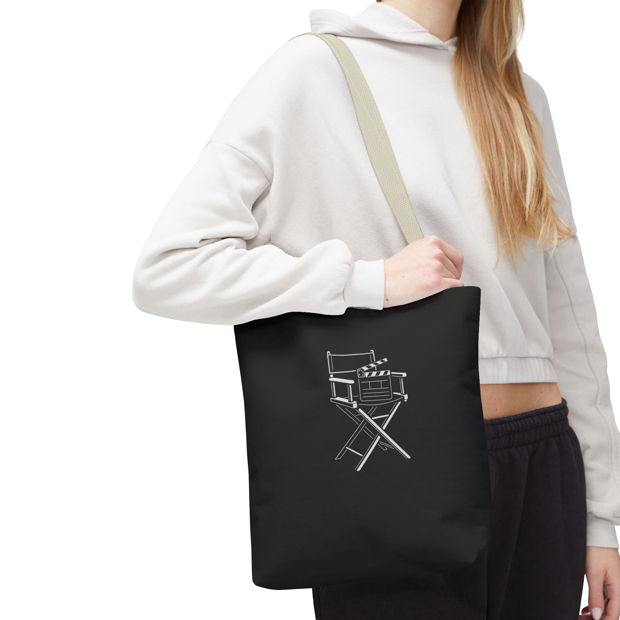 Stylish Tote Bag for Creative Souls, Perfect for Designers, Eco-Friendly Shopping, Black Tote, Gift for Artists, Film Lovers