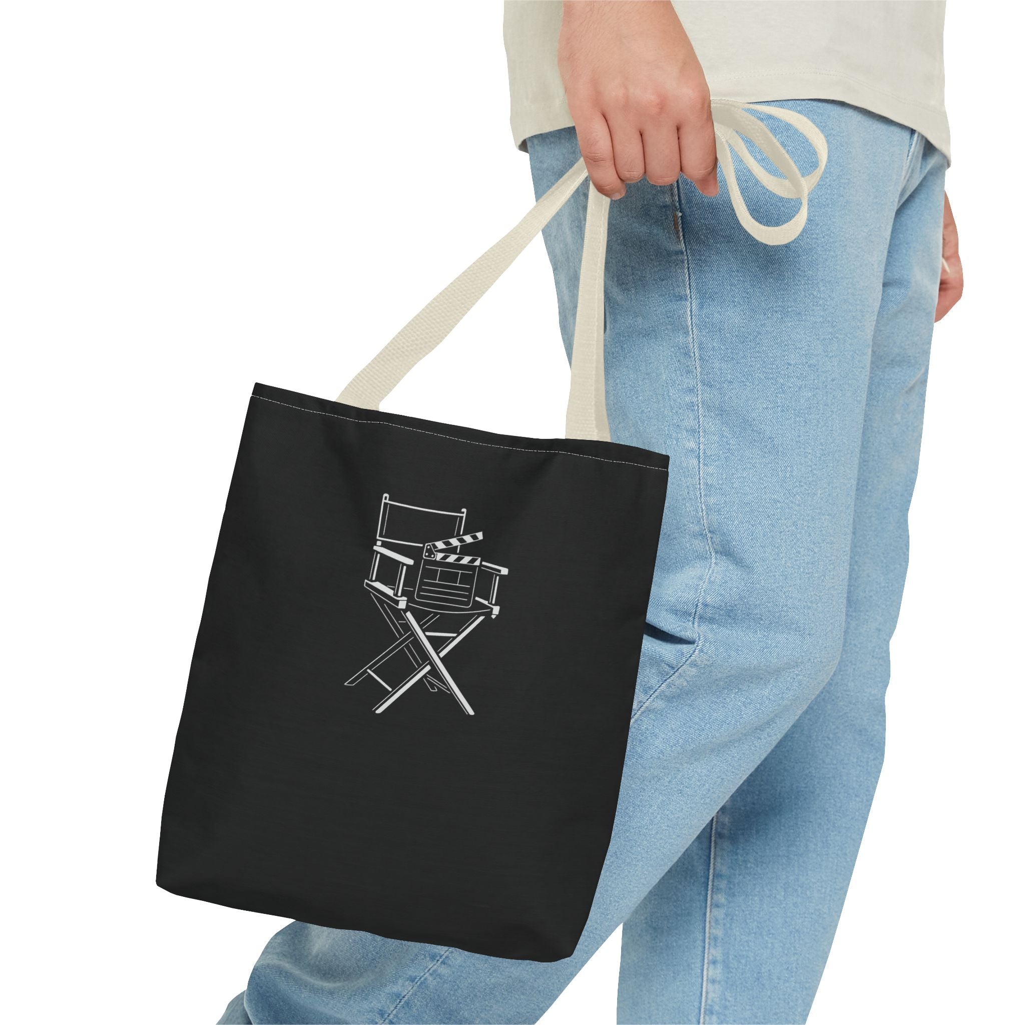 Stylish Tote Bag for Creative Souls, Perfect for Designers, Eco-Friendly Shopping, Black Tote, Gift for Artists, Film Lovers